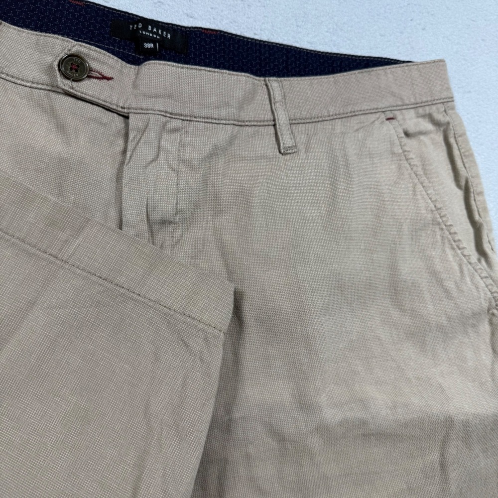 Ted Baker London Mens Tan Khaki Chino Shorts Stretch Cotton Size 38R
